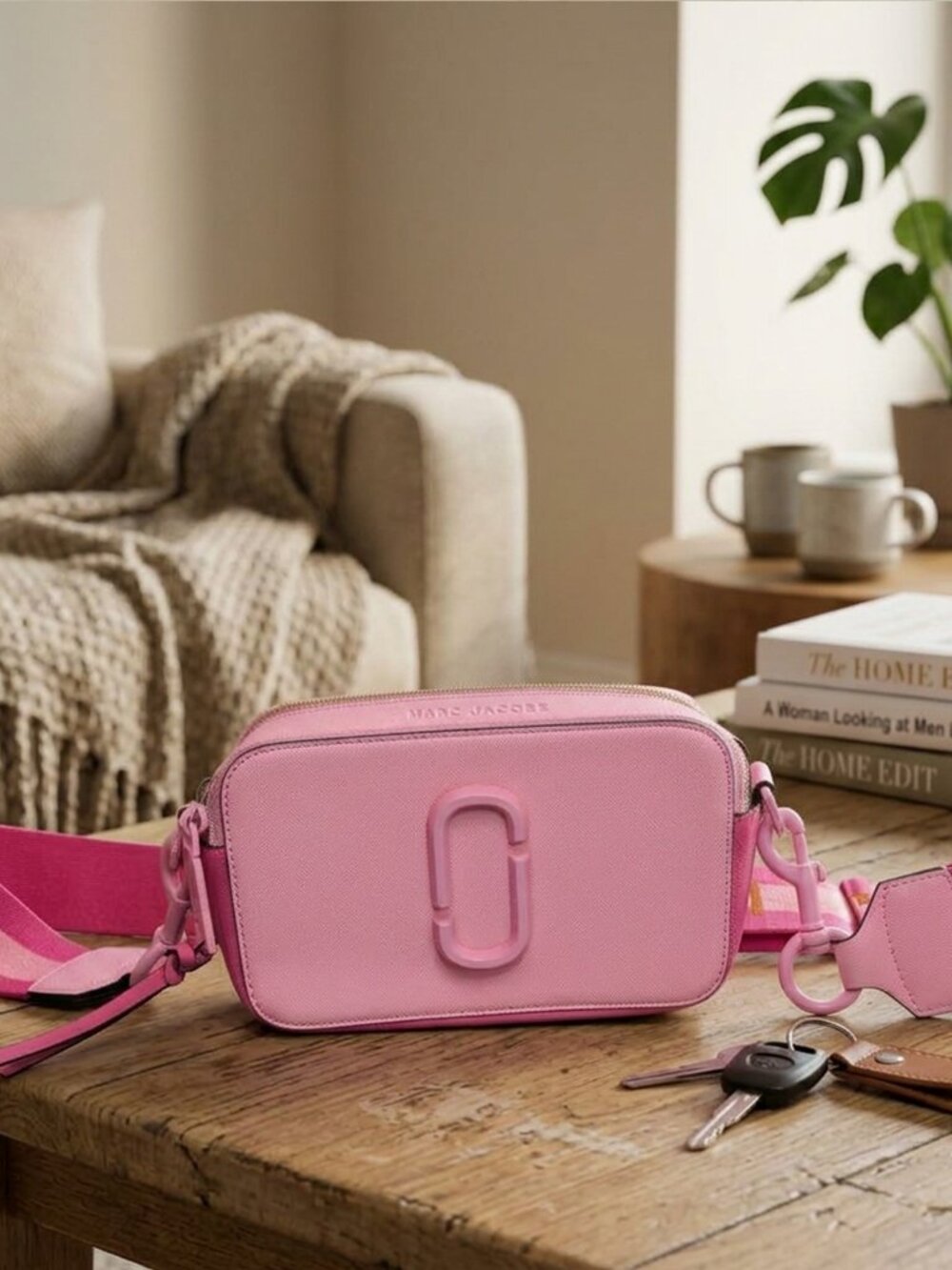 Marc Jacobs The Snapshot DTM Pink Saffiano Leather Camera Crossbody Bag AS IS